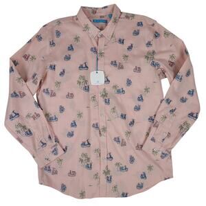 Tori Richard Beach Long Sleeve Coral Color Button-Up Men's Sz L NWT